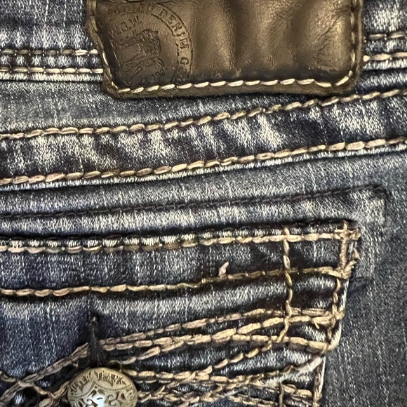 Silver Jeans Suki Surplus Western Glove Works Fancy Flare Jeans Sz W29 L32 EUC! - Picture 7 of 10